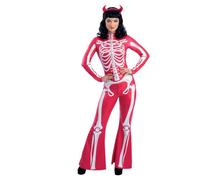 Smiffys Fever Devil Skeleton Womens Fancy Dress Costume, Size Small