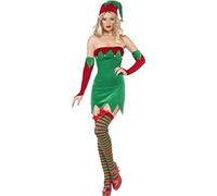 Smiffys Fever Elf Costume with Dress/ Hat and Gauntlets (S)