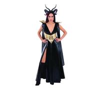 Fever Evil Queen Ladies Gothic Halloween Fancy Dress Costume Gladiator UK 4-14