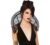 Smiffys Fever Gothic Lace Stand Up Collar with Back Tie, Fever Accessories Fancy Dress, Fever Dress Up Accessories