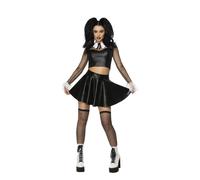 Smiffys Fever Gothic School Girl Top & Skirt, Fever Fancy Dress, Fever Dress Up Costumes