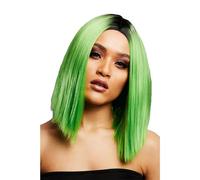 Smiffys Fever Kylie Wig lime green ombre bob wig, adult heat styleable wig | Made from heat resistant synthetic fibres, perfect for styling to suit St Patricks Day, Halloween or themed parties