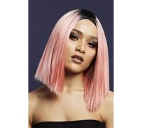 Smiffys Fever Kylie Wig, Two Toned Blend, Coral Pink