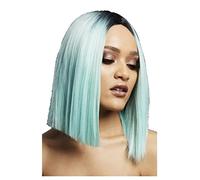 Smiffys Fever Kylie Wig, Two Toned Blend, Peppermint Inverted Long Bob, Centre Parting, 37cm/ 15in, Fever Wigs Fancy Dress, Adult Dress Up Wigs