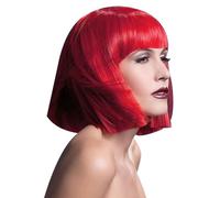 Fever Women's Lola Wig, One Size, Red - wig fever lola blunt red cut ladies 12 fancy dress fringe bob smiffys