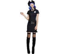 Smiffys Fever Naughty Cop, Black (Size S)