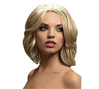 Smiffys Fever Olivia Wig, Dark Blonde Soft Wave Bob, 13inch/ 33cm, Fever Wigs Fancy Dress, Fever Dress Up Wigs