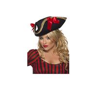 Smiffy's Cappello Piratessa Nero E Rosso - hat pirate fancy dress fever black accessory ladies costume smiffys womens