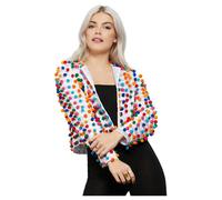 Ladies Fever Pom Pom Festival Jacket Fashion Accessory Clubbing Rave Dress Up