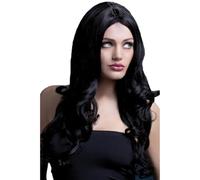Smiffys Fever Rhianne Wig, Black, Adults, Long Soft Curl, 26inch/66cm