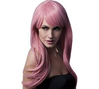 Fever Women's Sienna Wig, One Size, Pastel Pink - wig sienna pink fever pastel smiffys fancy dress 26inch66cm feathered fringe
