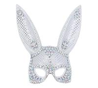 Smiffys Fever Silver Jewel Bunny Mask