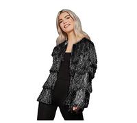 Smiffys Fever Tinsel Festival Jacket, Black, Fever Fancy Dress, Fever Dress Up Accessories