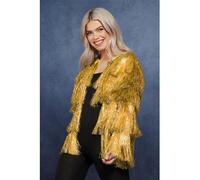 Fever Tinsel Festival Jacket Carnival Festival Ladies Fancy Dress Rave Party Dis