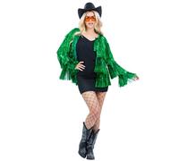 Smiffys Fever Tinsel Festival Jacket, Green