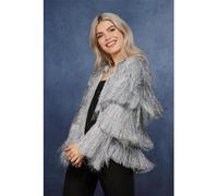 Smiffys Fever Tinsel Festival Jacket, Silver, Fever Fancy Dress, Fever Dress Up Accessories
