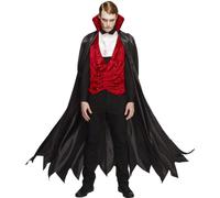 Smiffys Fever Vampire Costume, Black & Red (Size L)
