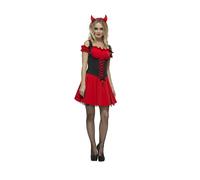 Ladies Devil Costume Fever Wicked Sexy Devil Adult Halloween Fancy Dress S-L