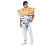 Smiffys Fish & Chips Costume Poncho, Funny Fancy Dress, Food/Drink Dress Up