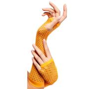 Smiffys Fishnet Gloves (Neon Orange)