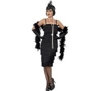 Smiffys Flapper Roarin' 1920s Women's Fancy Dress Costume - Black