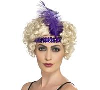 Smiffy's 44664 Flapper Headband (one Size) - headband flapper fancy dress 20s purple 1920s ladies accessory charleston costume