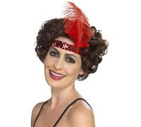 Smiffy's 44663 Flapper Headband (one Size) - headband flapper fancy dress 20s 1920s ladies accessory costume charleston red