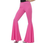 Smiffys Flared Trousers, Ladies, Pink , 1960's Groovy Fancy Dress, 1960s Dress Up Costumes