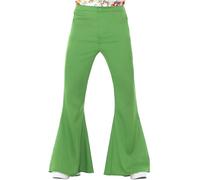Green Flared Trousers Womens M/L 12-18 Fancy Dress 60s 70s Disco Hippy Costume