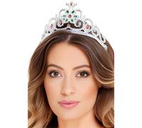 Smiffys Flower Jewelled Silver Fancy Dress Plastic Tiaras