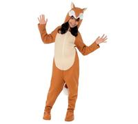 Smiffys Fox Costume, Orange with Hooded Jumpsuit & Tail, Children's Animal Fancy Dress, Animal Dress Up Costumes