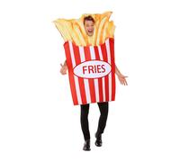 Smiffys adult fries costume red and white unisex all in one fancy dress