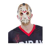 Smiffys Friday the 13th Jason Voorhees Mask for Adults, Iconic Hockey Mask with Elasticated Strap, Officially Licensed, Perfect for Halloween, Stag and Hen Nights, Groups, and Fancy Dress Parties