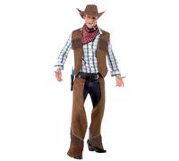 Smiffy's Men's Fringe Cowboy Costume, Waistcoat, Chaps, Neckerchief And Hat, -