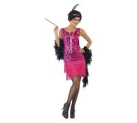 Smiffys Funtime Razzle Dazzle Flapper Costume, Hot Pink (Size S)