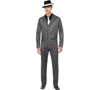 Smiffys Gangster Costume,Black, M - Size 38-40