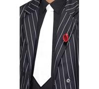20's White Mens Gangster Tie - tie white gangster fancy dress elastic mens 1920s accessory costume