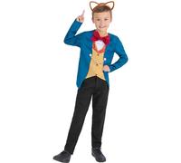 Smiffys Gentleman Fox Costume Mock Jacket with 3D Neckerchief & Headband, Boys Fancy Dress, Book Character Dress Up Costumes