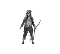 Smiffy's Ghost Pirate Adult Fancy Dress Costume, Gray, M