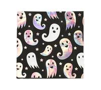 Smiffys Ghost Tableware, Party Napkins x8 Plastic Free, 17g, 2ply, 33x33cm, Halloween Fancy Dress Accessory, Ghost Dress Up Party Goods