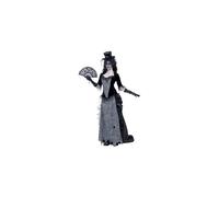 Smiffys Ghost Town Black Widow Costume, Grey with Top, Skirt, Hat, Halloween Adult Fancy Dress, Adult Dress Up Costumes