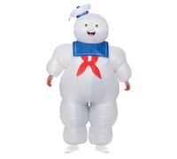 Smiffys Ghostbusters Inflatable Stay Puft Costume for Adults, All-in-One with Self-Inflating Fan, Officially Licensed, Perfect for Groups, Stag and Hen Nights, and 80s Themed Family Halloween Events
