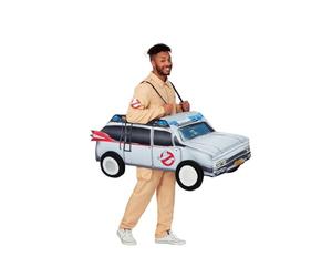 Smiffys Ghostbusters Ride-In Car Costume for Adults, All-in-One with Straps, 3D Ride-In with Hyper-Real Print, Officially Licensed, Ideal for Halloween, Family Fancy Dress, and 80s Theme Events