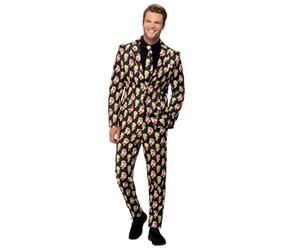 Smiffys Ghostbusters Stand Out Suit for Adults, Jacket, Trousers, and Tie in Black, Officially Licensed, Fully Lined Jacket with Working Pockets, Ideal for Halloween, 80s Theme Parties, and Students