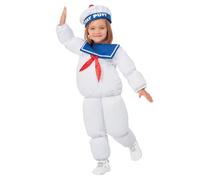 Smiffys Ghostbusters Stay Puft Costume for Kids, Classic 1984 Fancy Dress with Top, Trousers, and Hat, Officially Licensed Child Puft Dress-Up Costumes for Ages 4-6