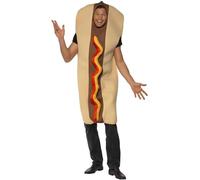 Giant Hot Dog Adults Food Fancy Dress Mens Ladies Fun Novelty Costume Outfit