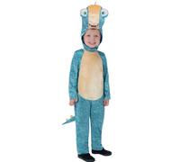 Smiffys Gigantosaurus Deluxe Bill Costume for Kids, All-in-One with Padded Character Hood and 3D Tail, Blue, Officially Licensed, Ideal for Group Outfits and Playful Fancy Dress Parties