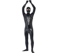 Smiffys Gimp Costume, Black Bodysuit with Straps and Chainmail Pants, Funny Fancy Dress, Adult Dress Up Costumes