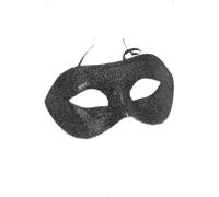 Smiffys Gino black glitter eyemask for adults with ribbon ties