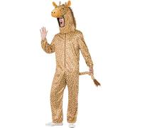 Giraffe All In One Adults Mens Ladies Fancy Dress Animal Giraffe Outfit Med